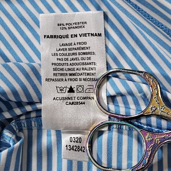 FJ FootJoy Polo Men XL Multi Striped Golf Button SS Athleisure Logo Sr Ryder Cup - Picture 14 of 15